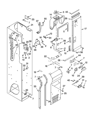 Freezer liner and air flow parts