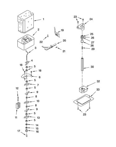 Motor and ice container parts
