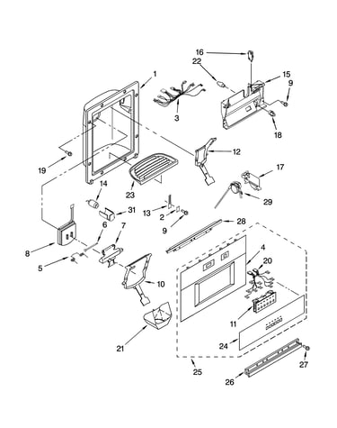 Dispenser and front parts