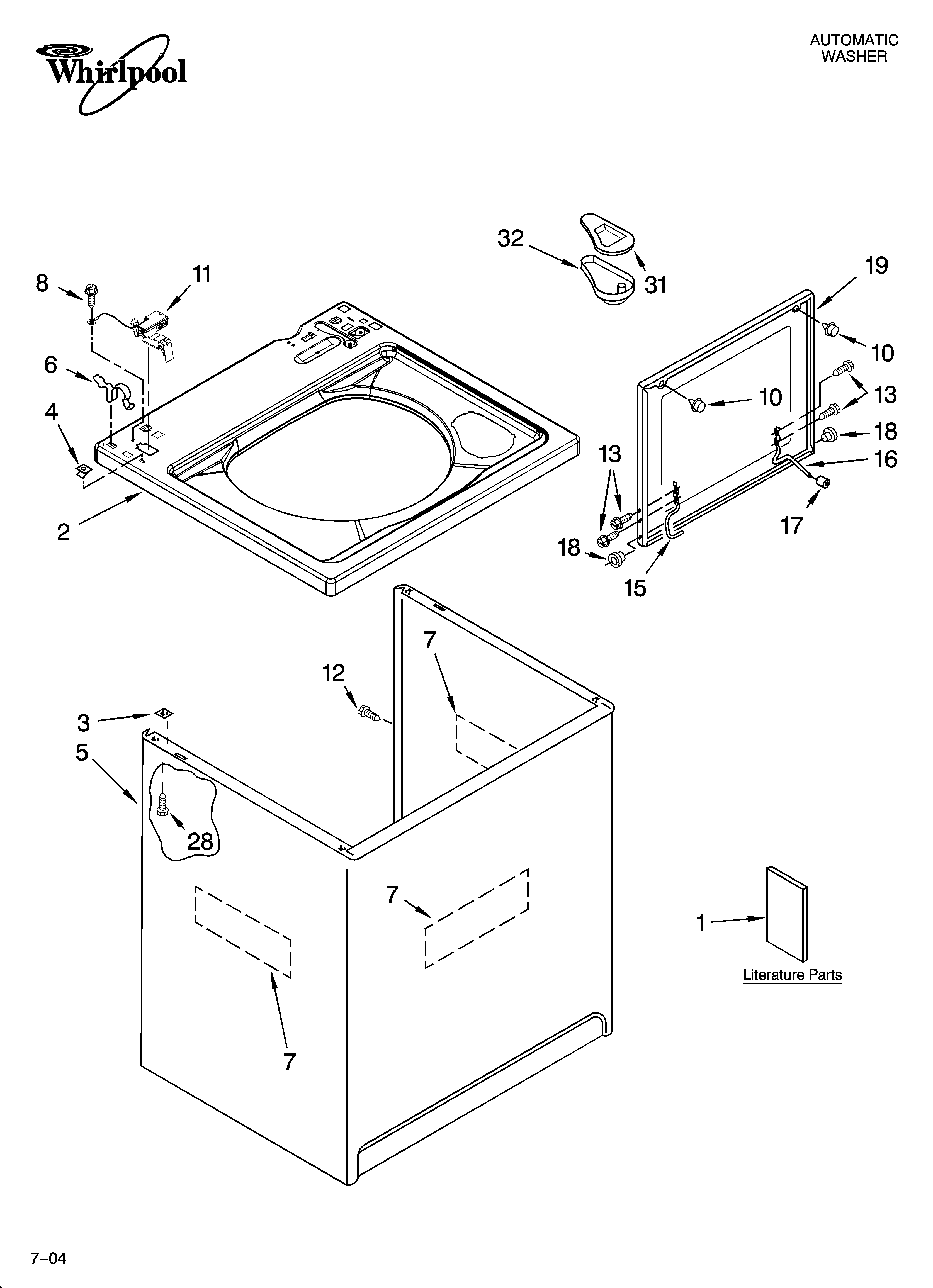Top and cabinet parts