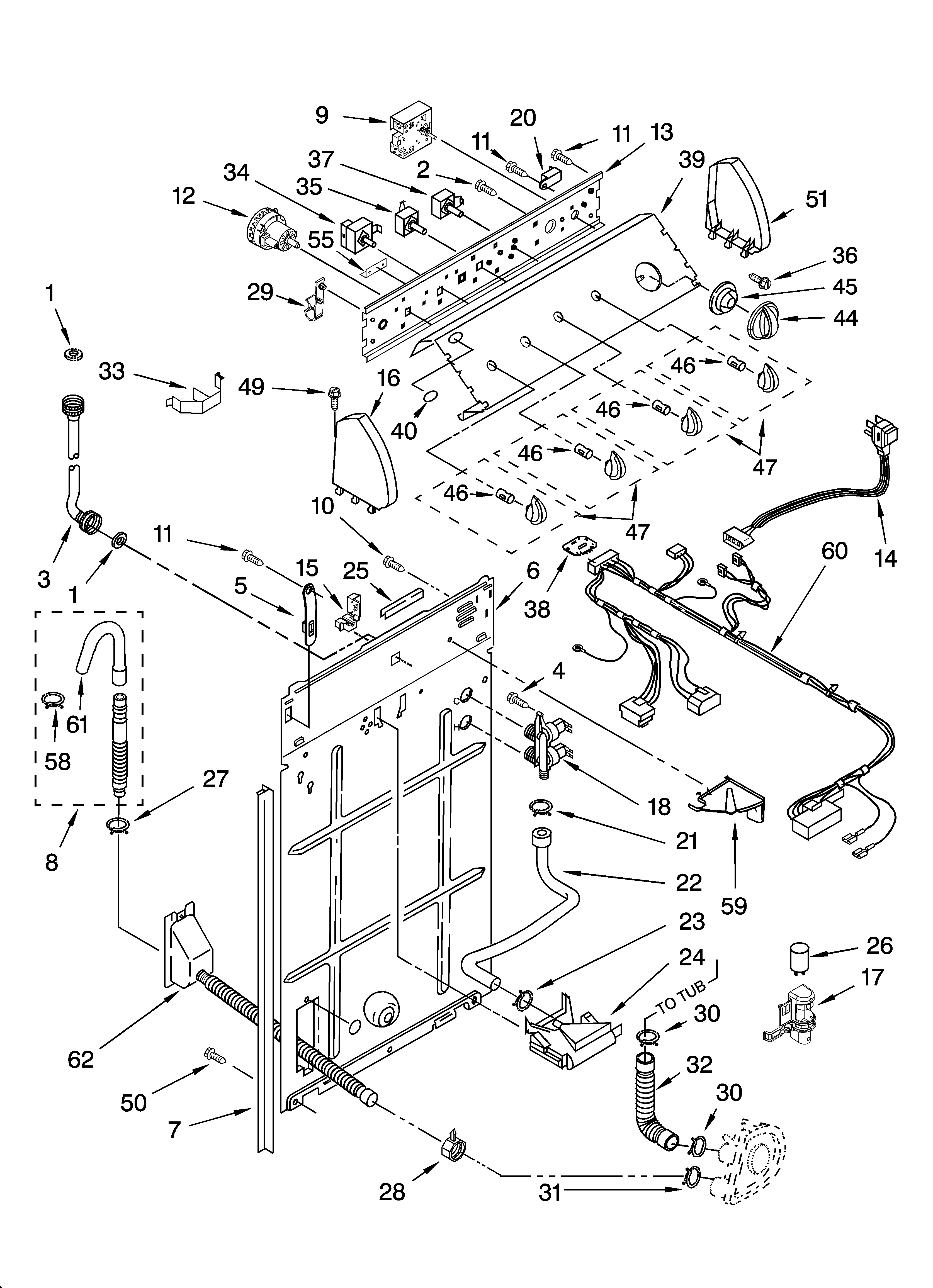 Controls and rear panel parts