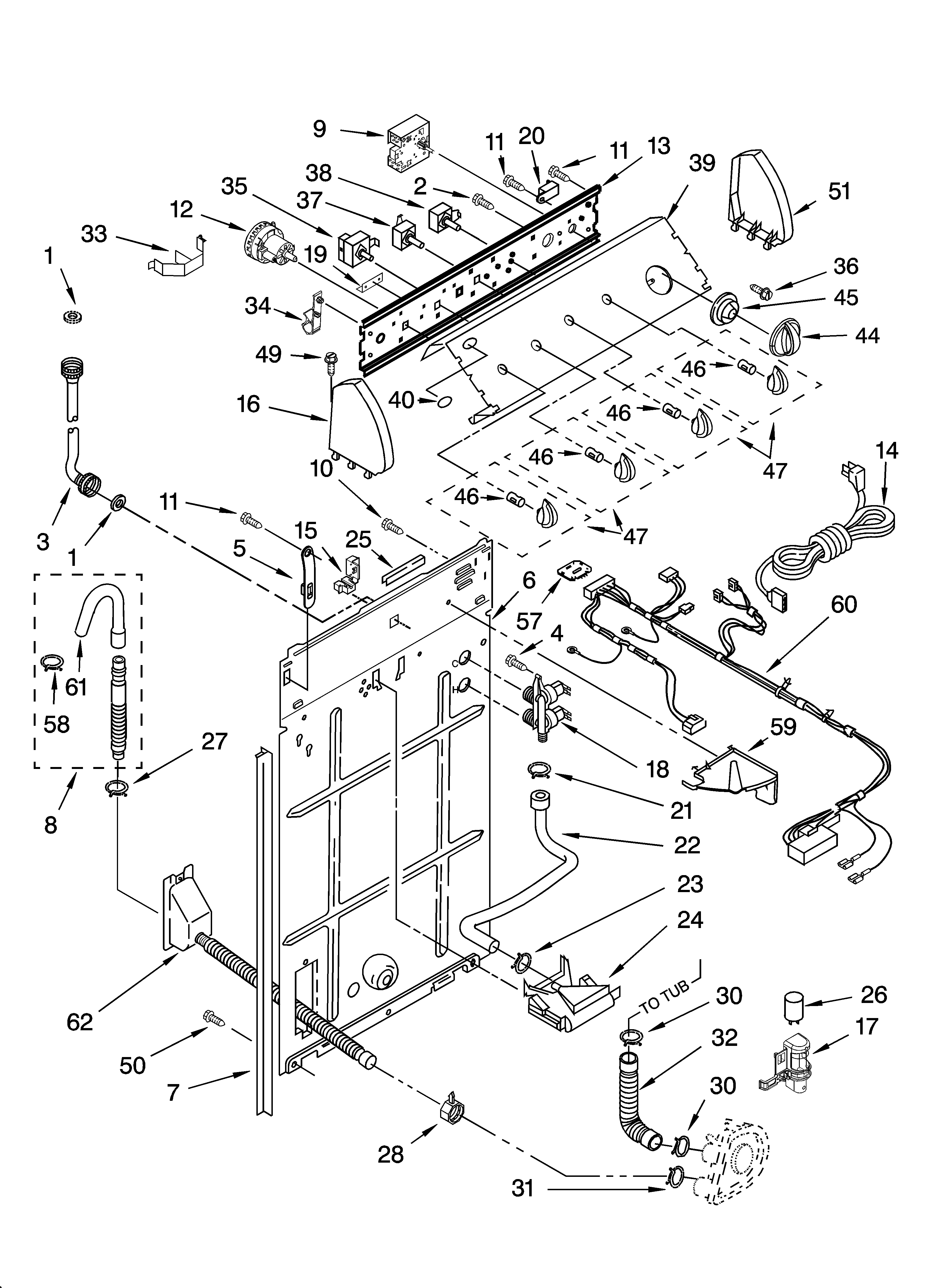 Controls and rear panel parts