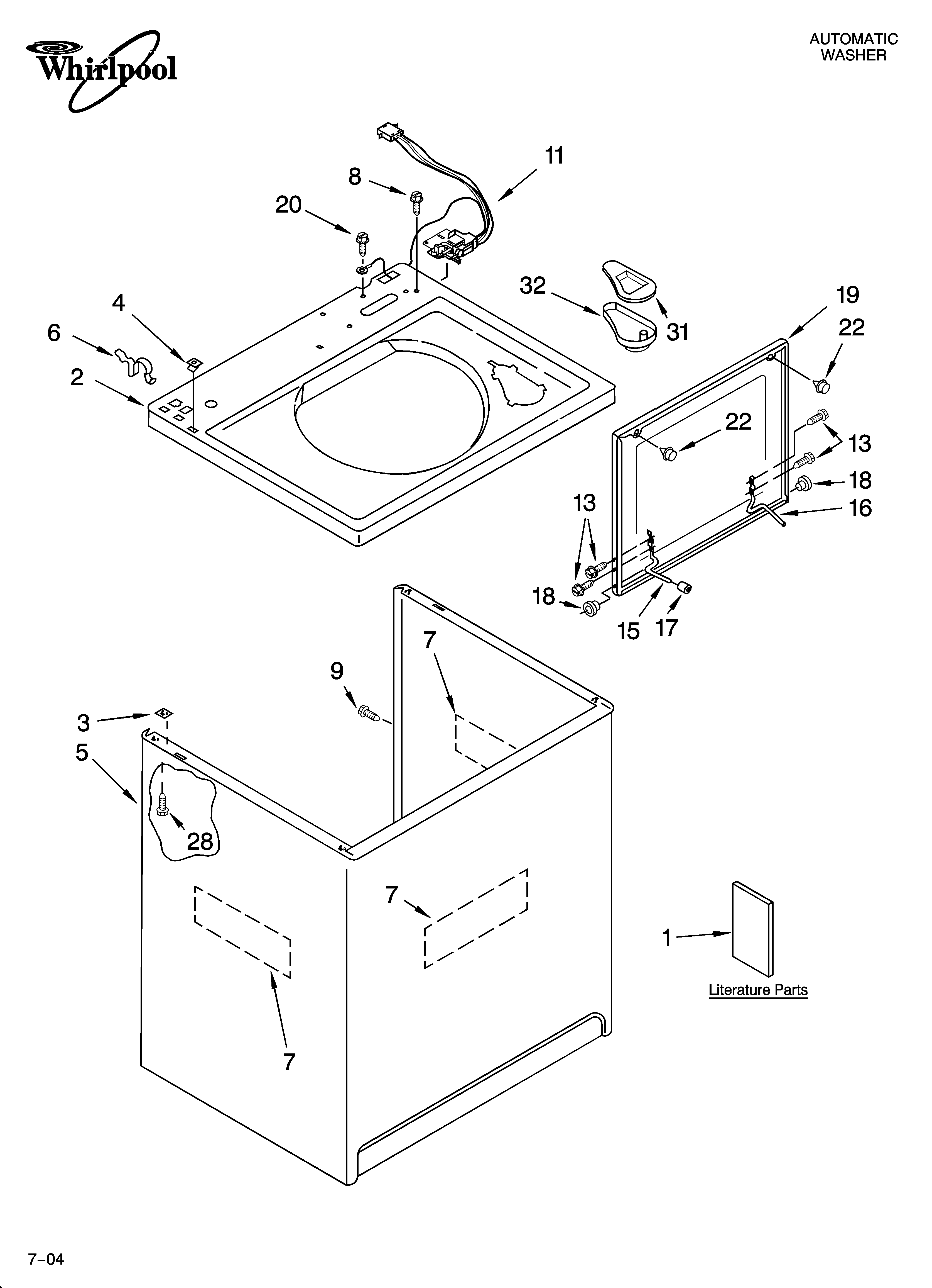 TOP AND CABINET PARTS