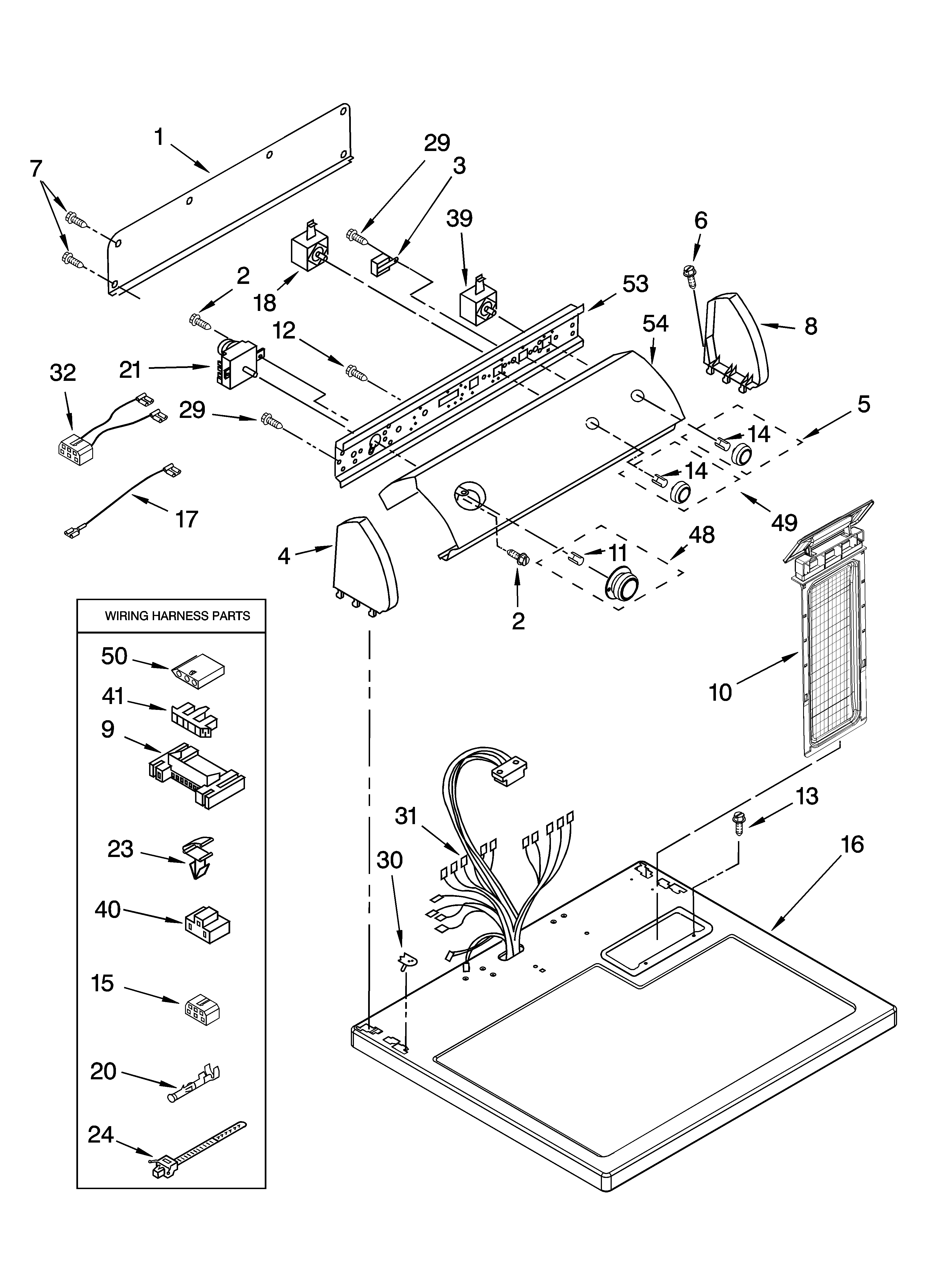 Top and console parts