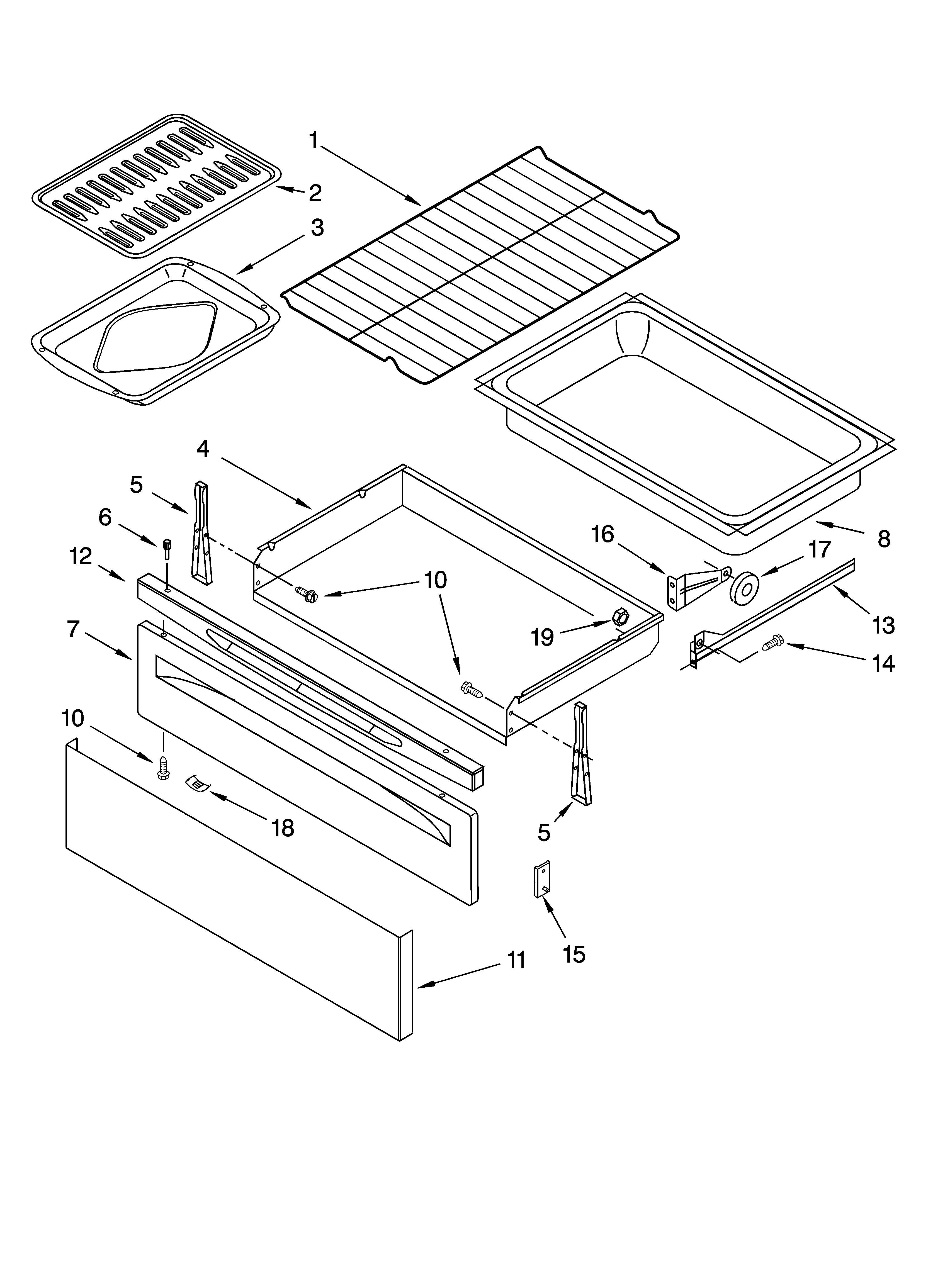 Drawer & broiler parts