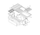 Whirlpool RF380LXPS0 drawer & broiler parts, optional parts diagram