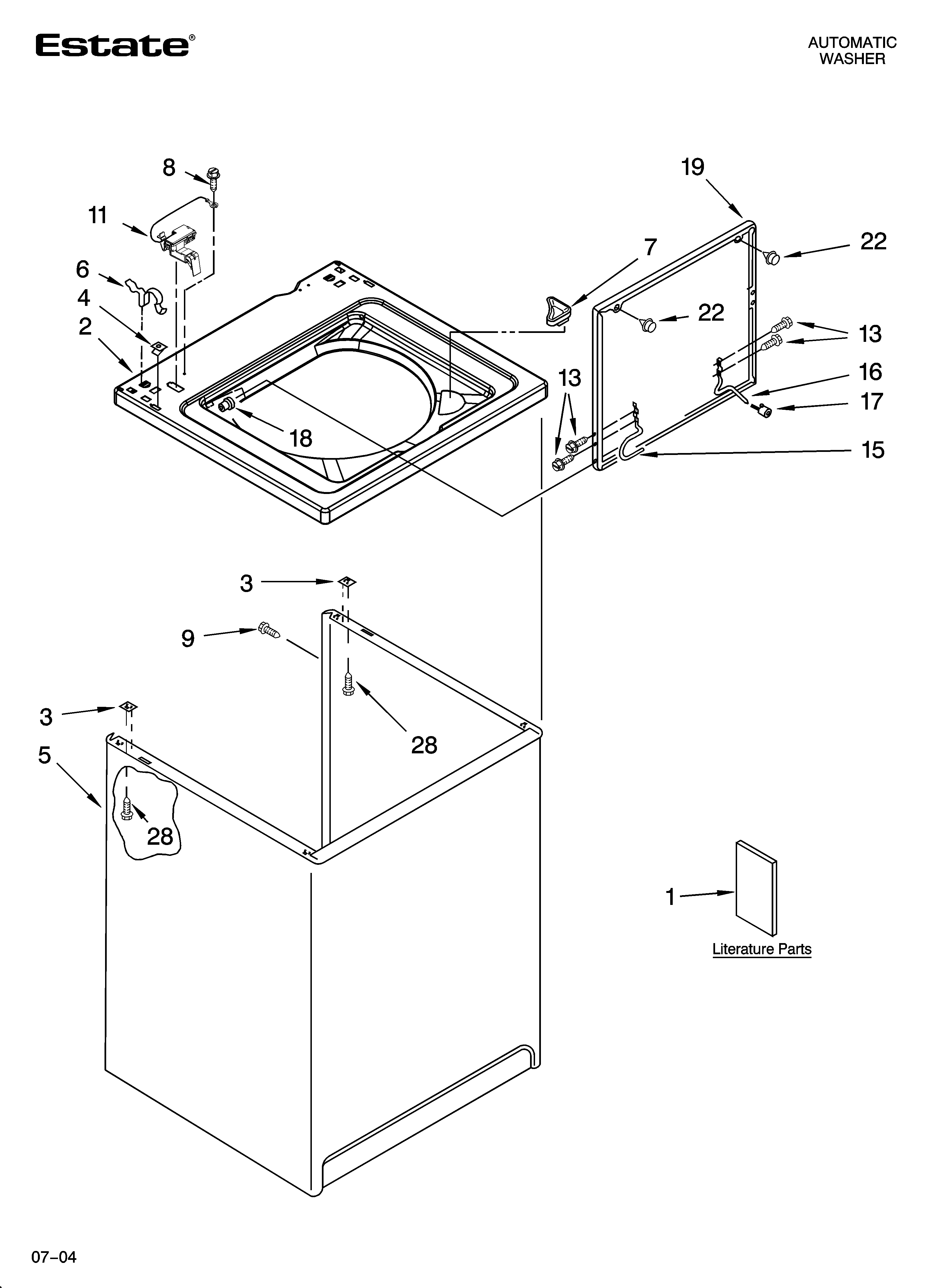 TOP AND CABINET PARTS