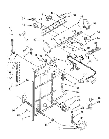 Controls and rear panel parts