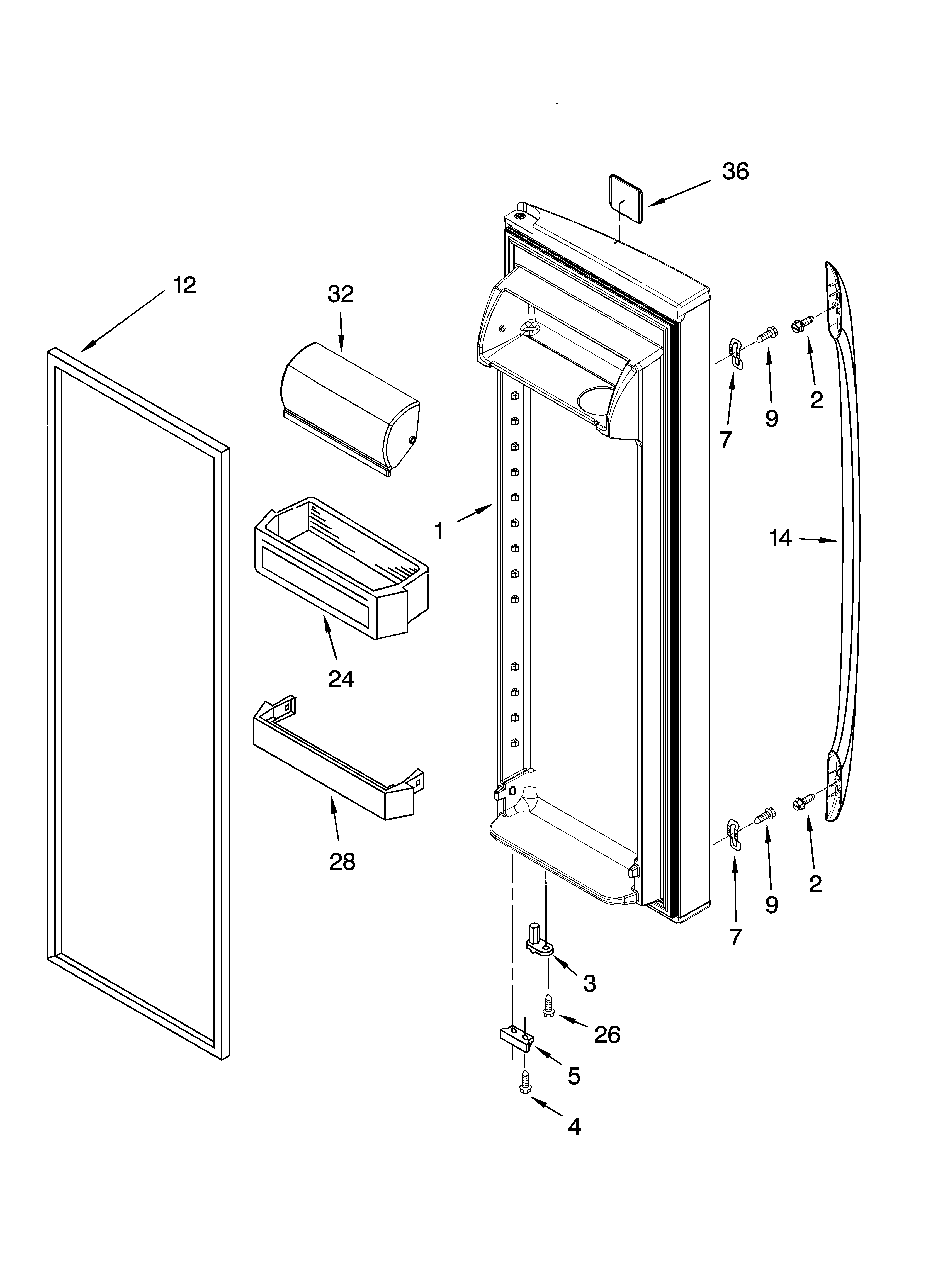 Refrigerator door parts
