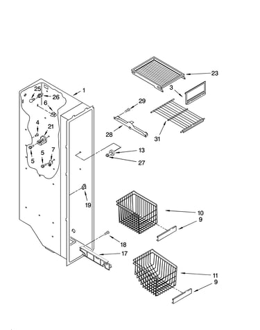Freezer liner parts