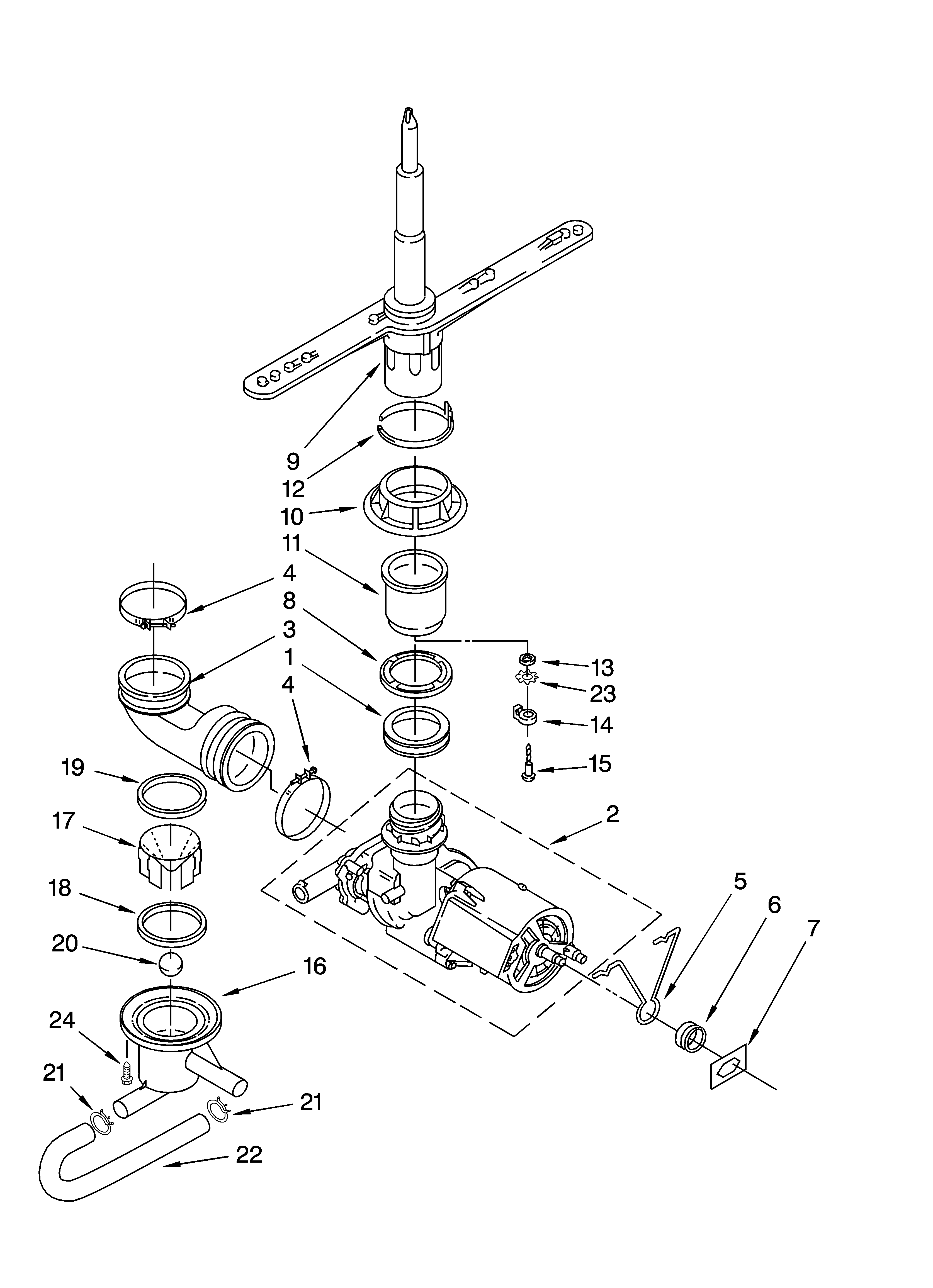 Pump and spray arm parts