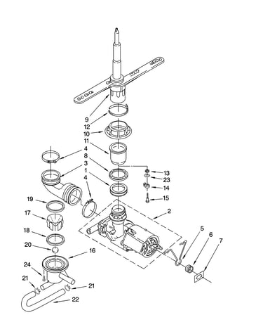 Pump and spray arm parts