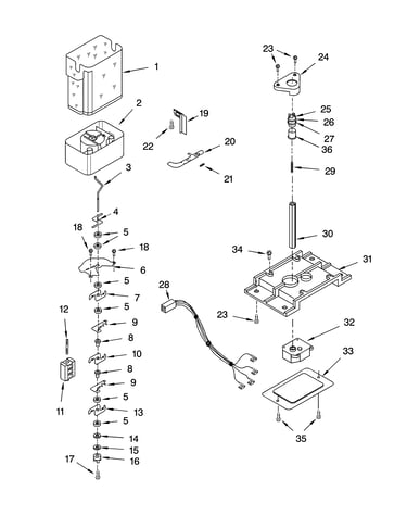 Motor and ice container parts