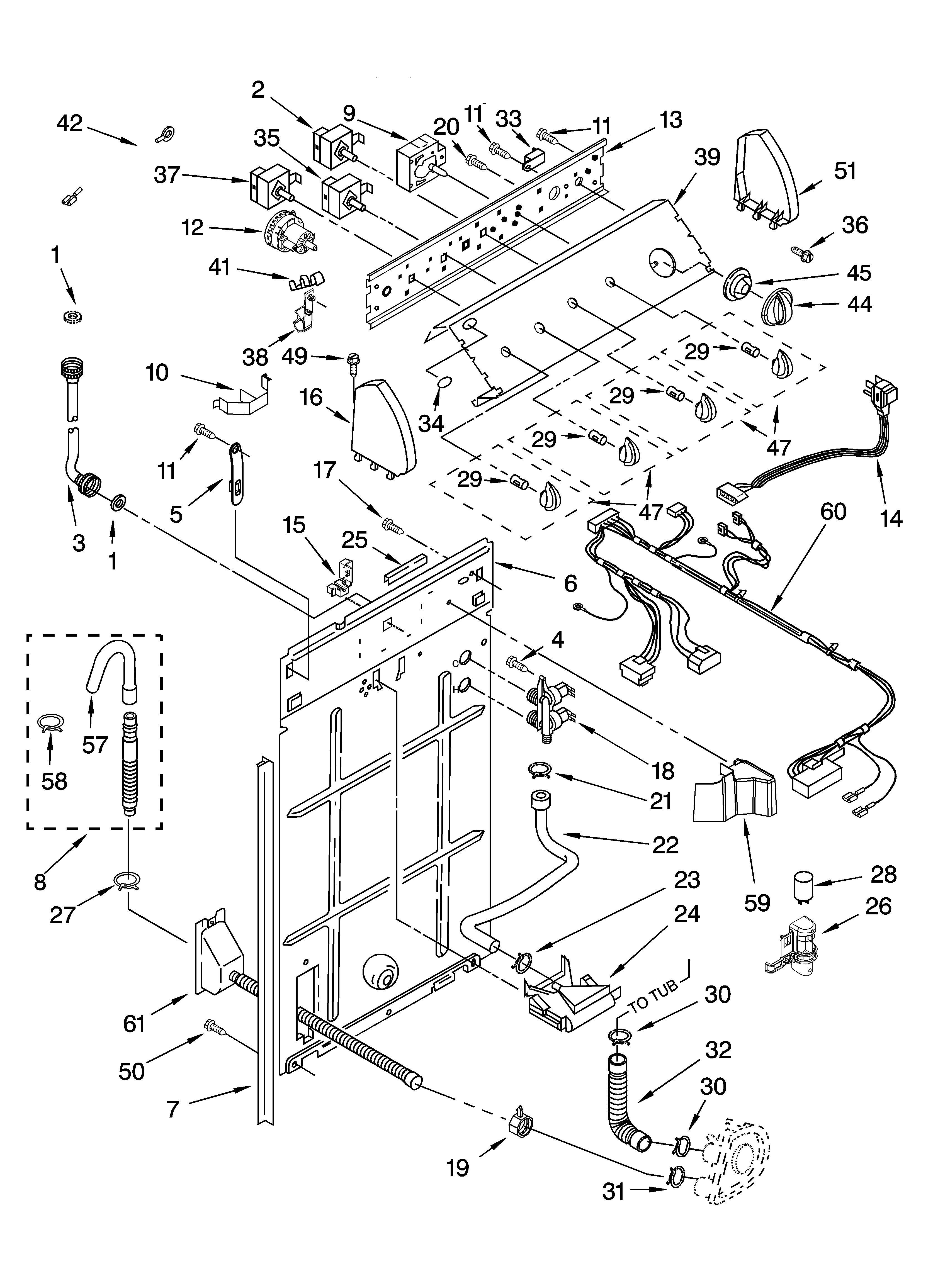 Controls and rear panel parts