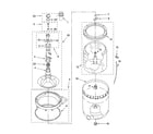 Whirlpool 7MLSQ9549PQ0 agitator, basket and tub parts diagram