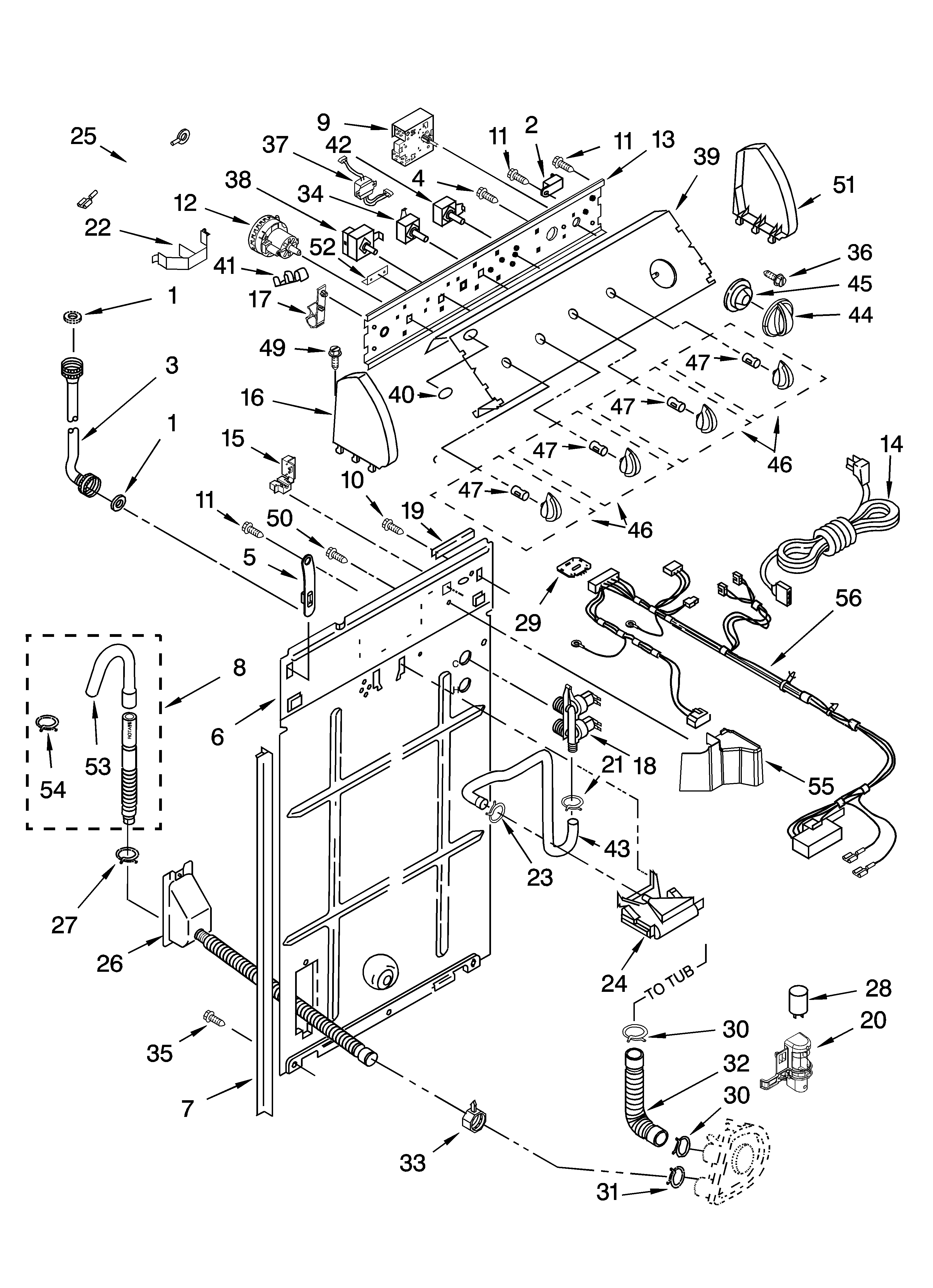 Controls and rear panel parts