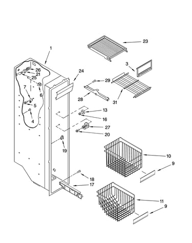 Freezer liner parts