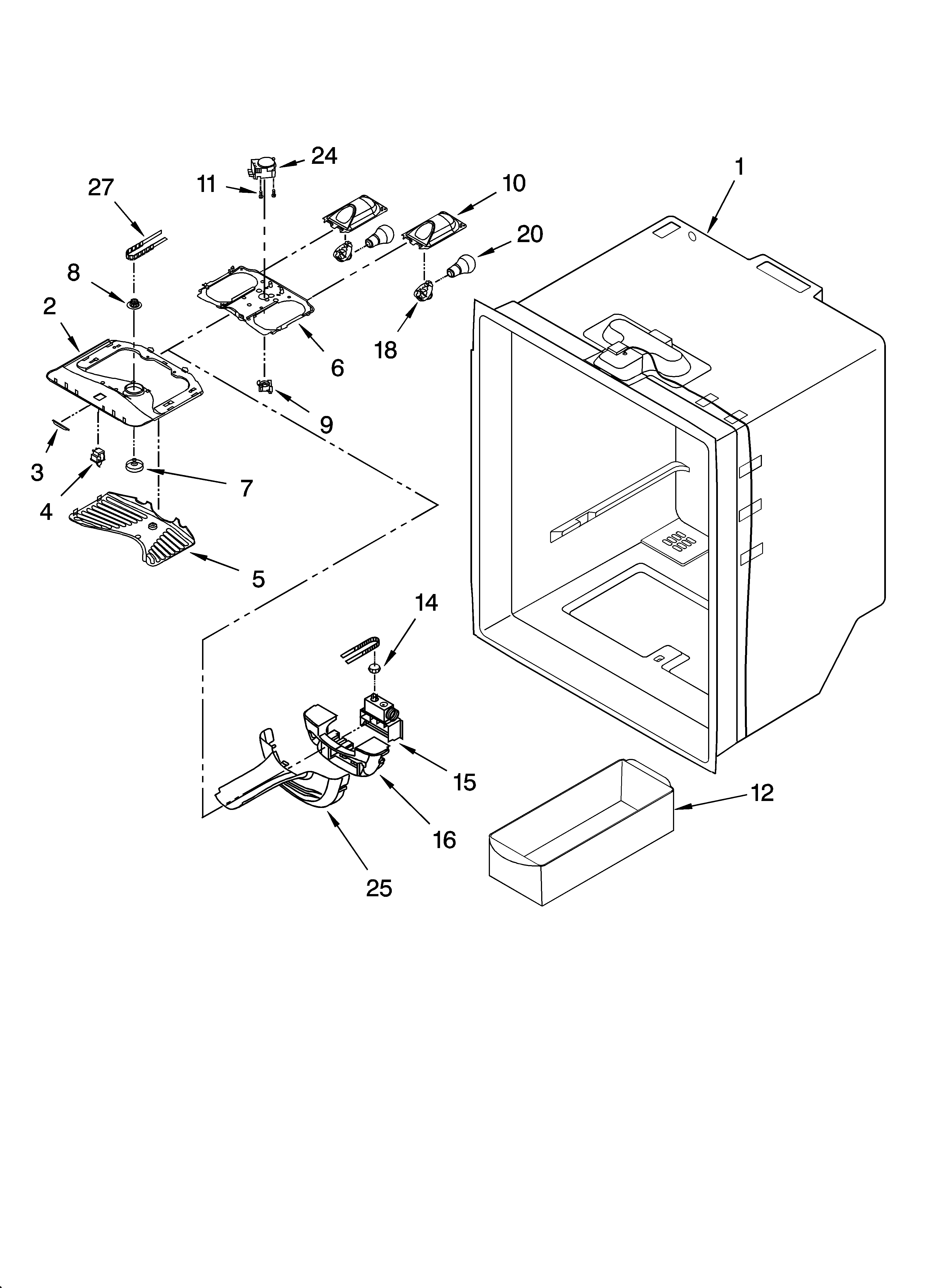 Refrigerator liner parts