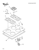 Cooktop, burner and grate parts