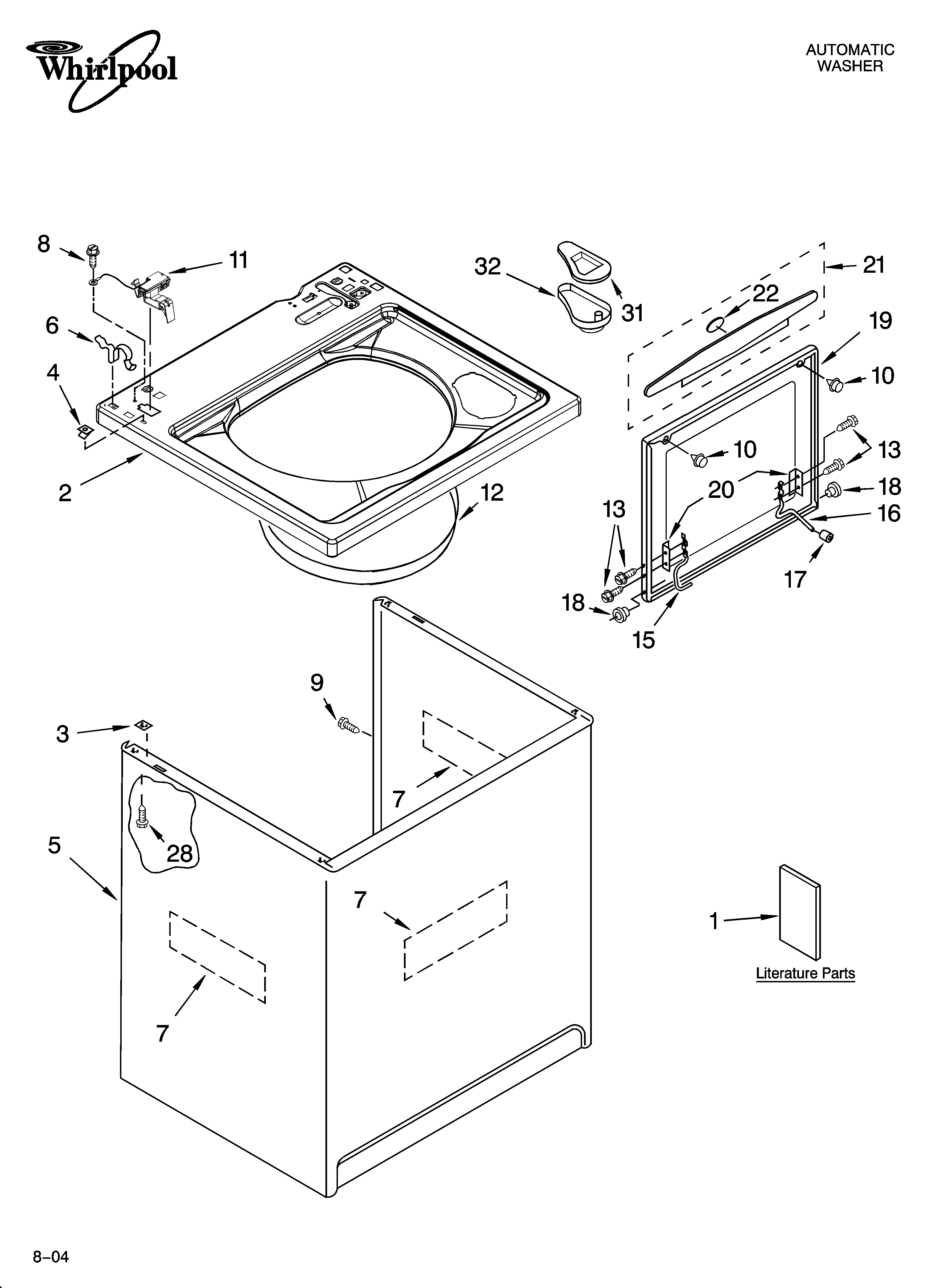 Top and cabinet parts