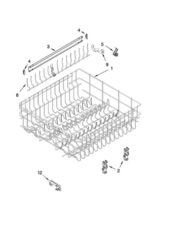 Upper rack and track parts