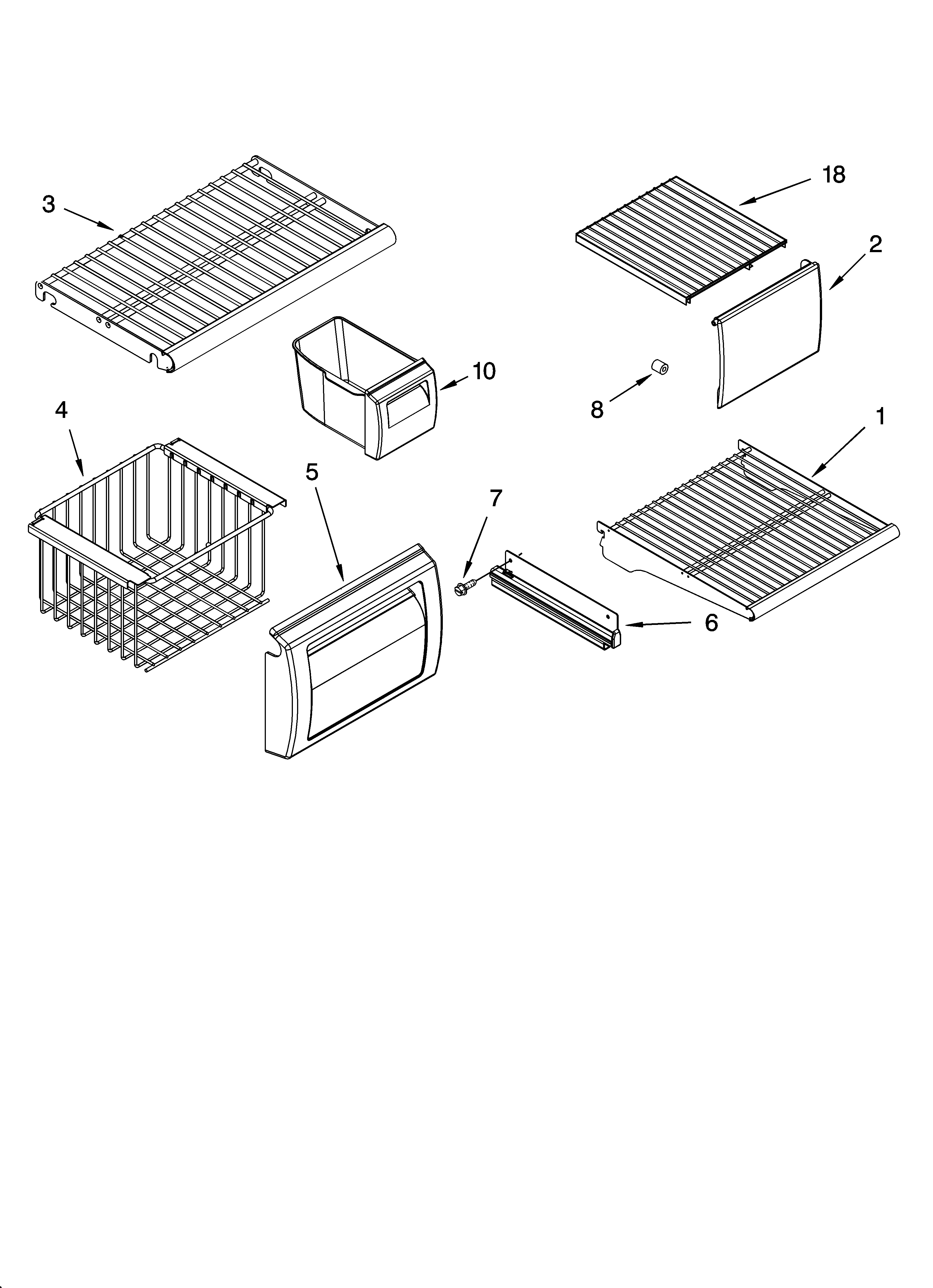 Freezer shelf parts
