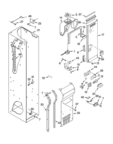 Freezer liner and air flow parts