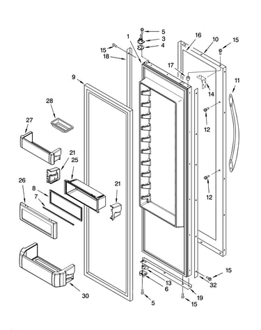 Refrigerator door parts