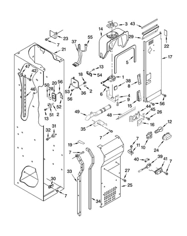 Freezer liner and air flow parts
