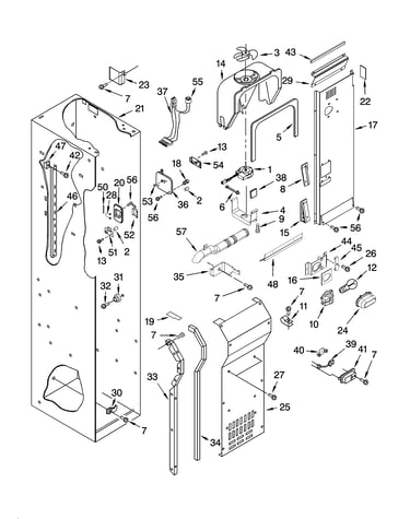 Freezer liner and air flow parts