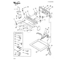 Whirlpool LGQ8621PG0 top and console parts diagram