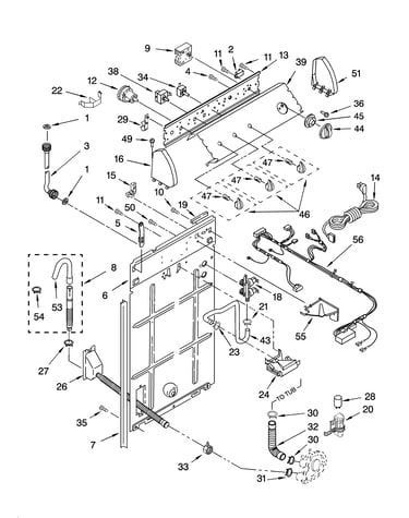 Controls and rear panel parts
