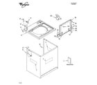 Whirlpool LSQ9110PW1 top and cabinet parts diagram