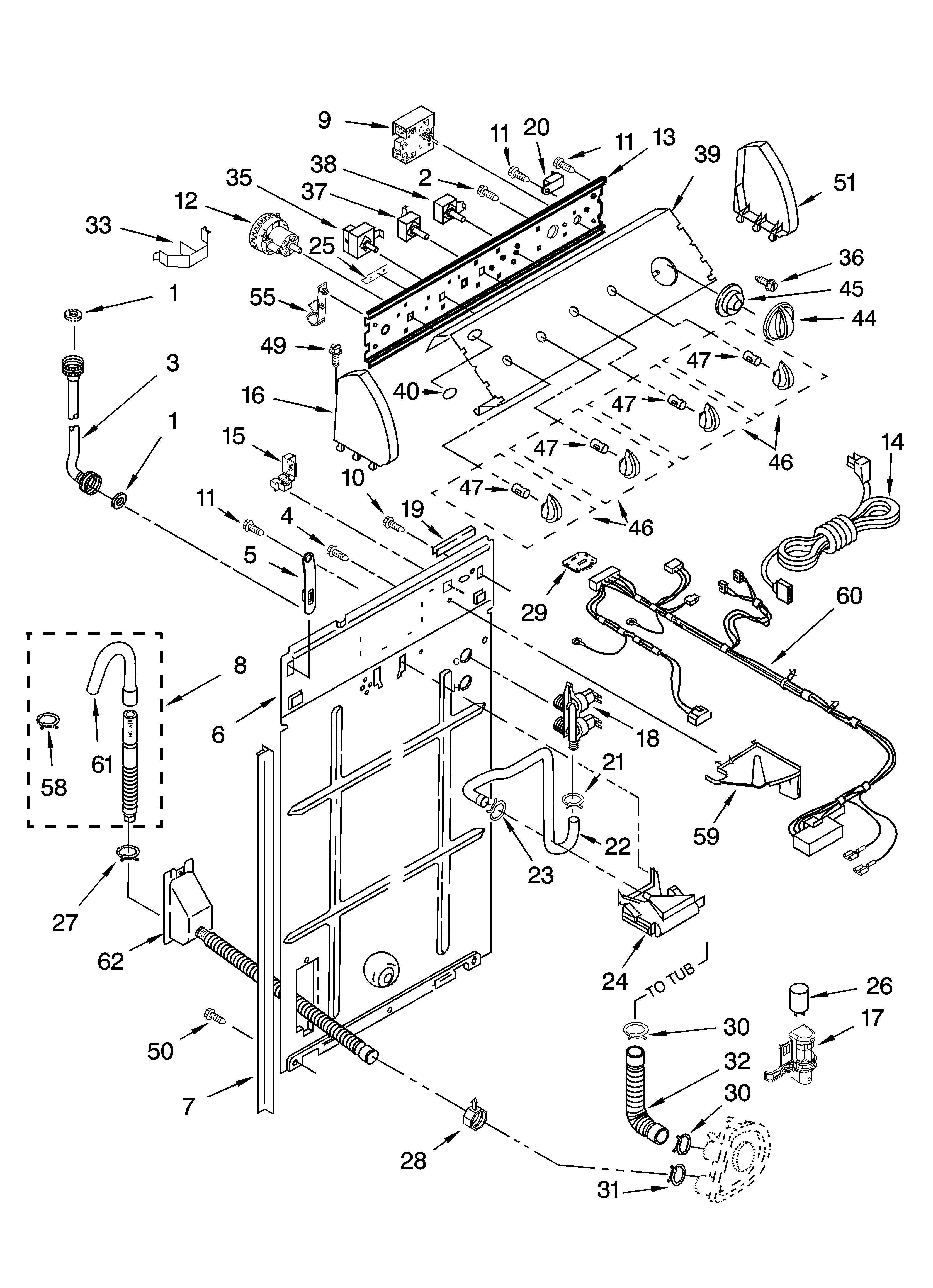 Controls and rear panel parts