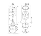 Whirlpool LSQ9550PW1 agitator, basket and tub parts diagram