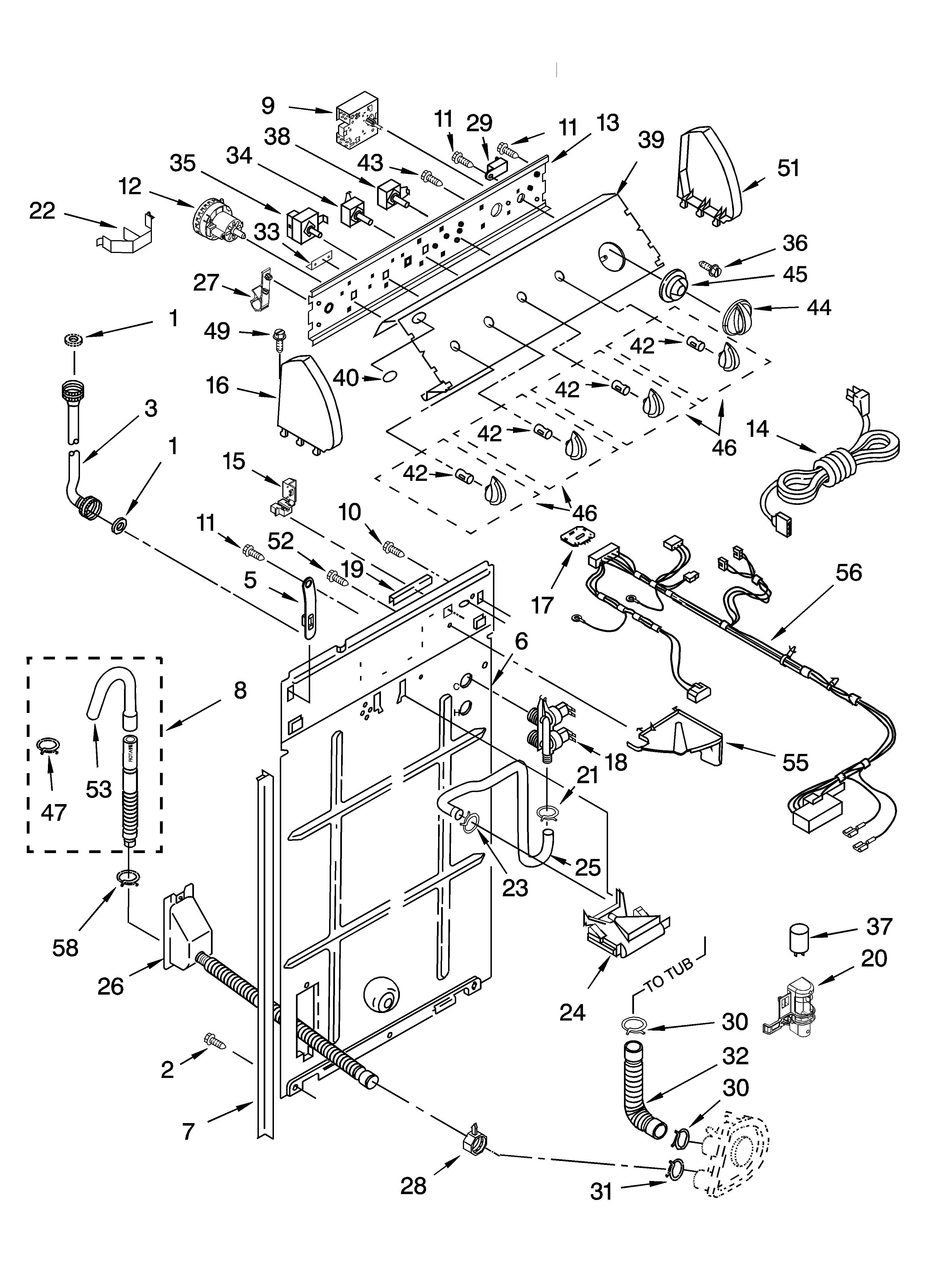 Controls and rear panel parts
