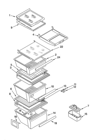 Refrigerator shelf parts