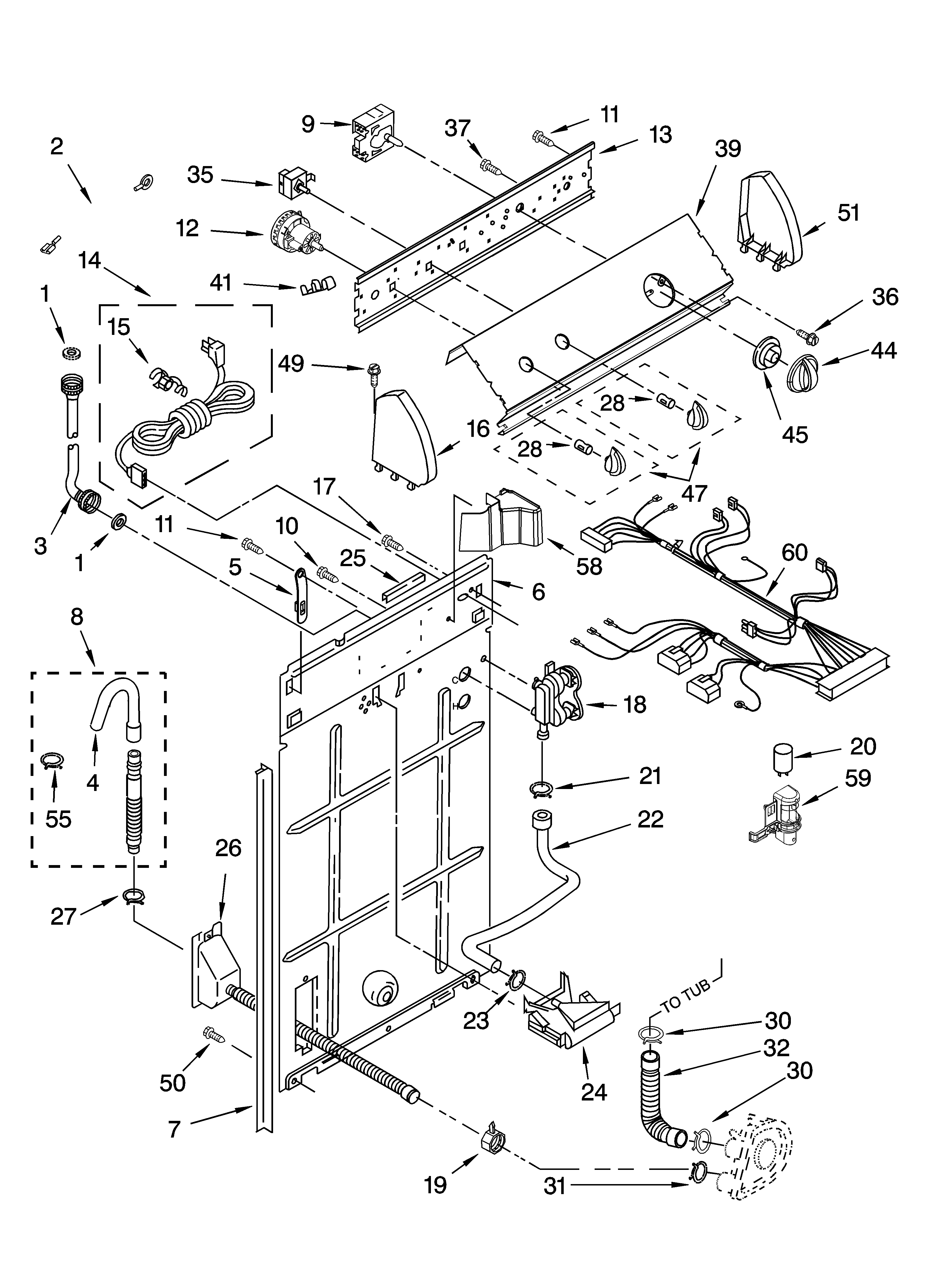 Controls and rear panel parts