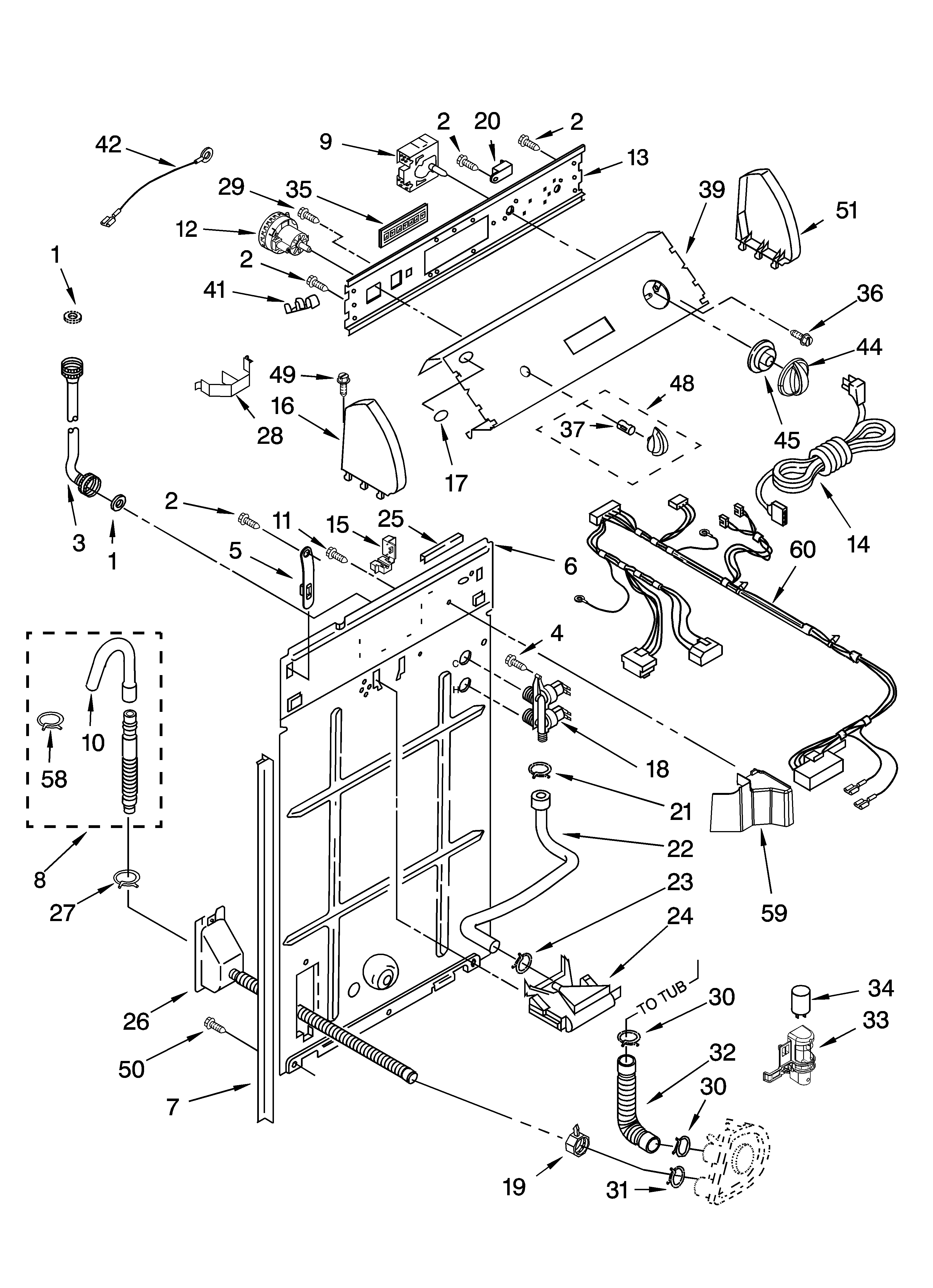 Controls and rear panel parts