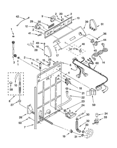Controls and rear panel parts