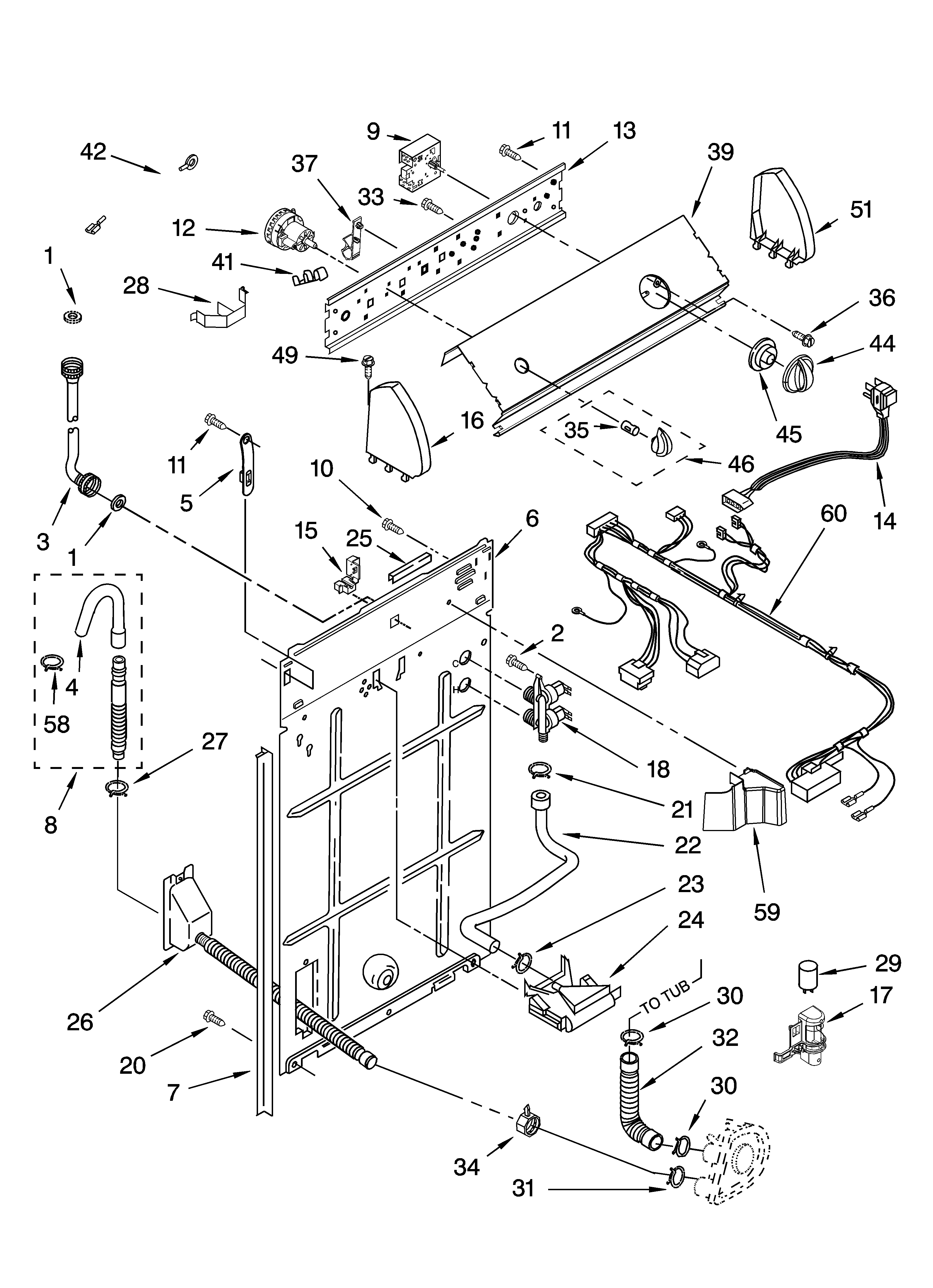 Controls and rear panel parts
