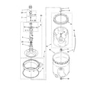 Whirlpool 7MLSR9500PQ0 agitator, basket and tub parts diagram