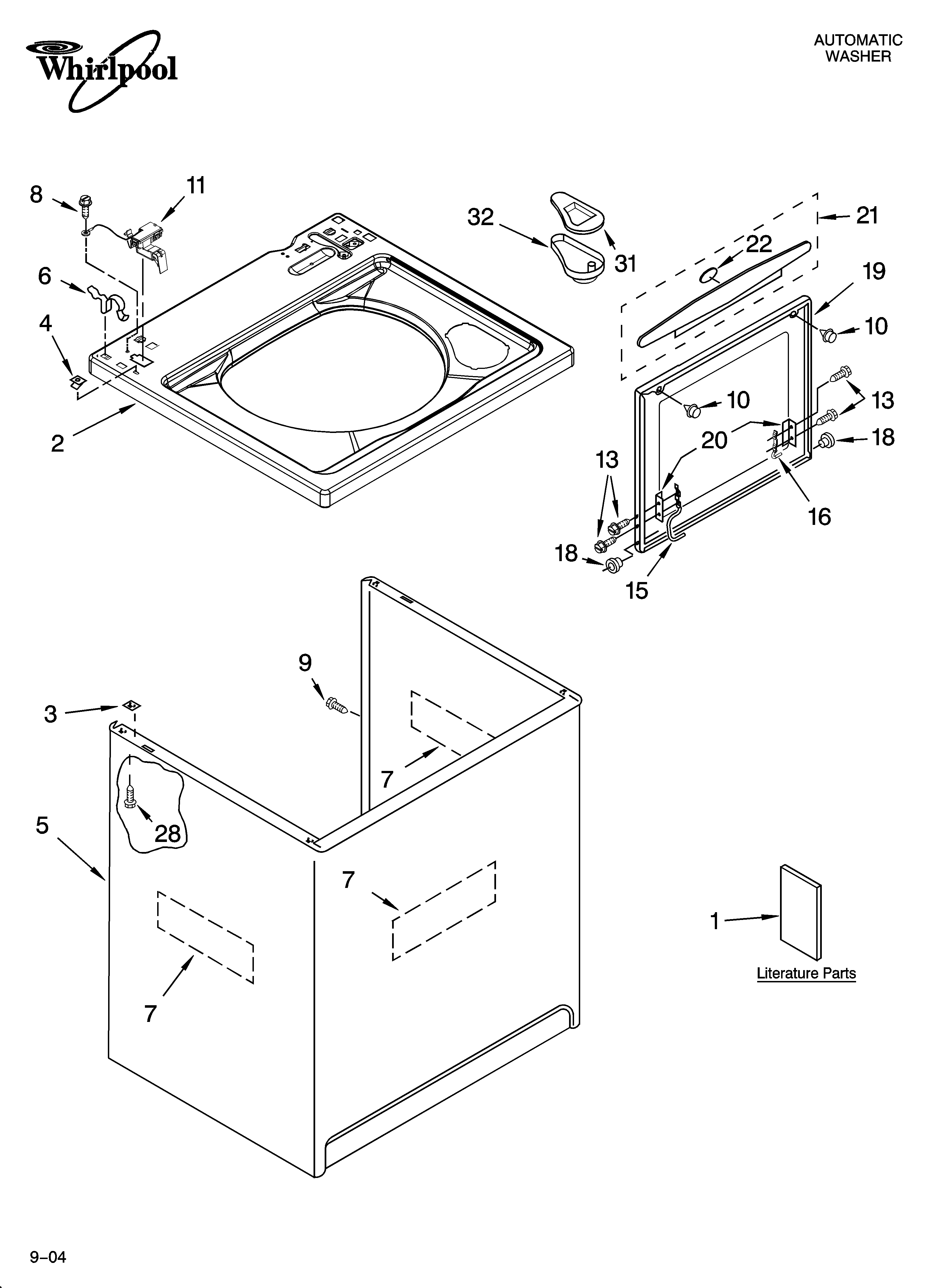 TOP AND CABINET PARTS