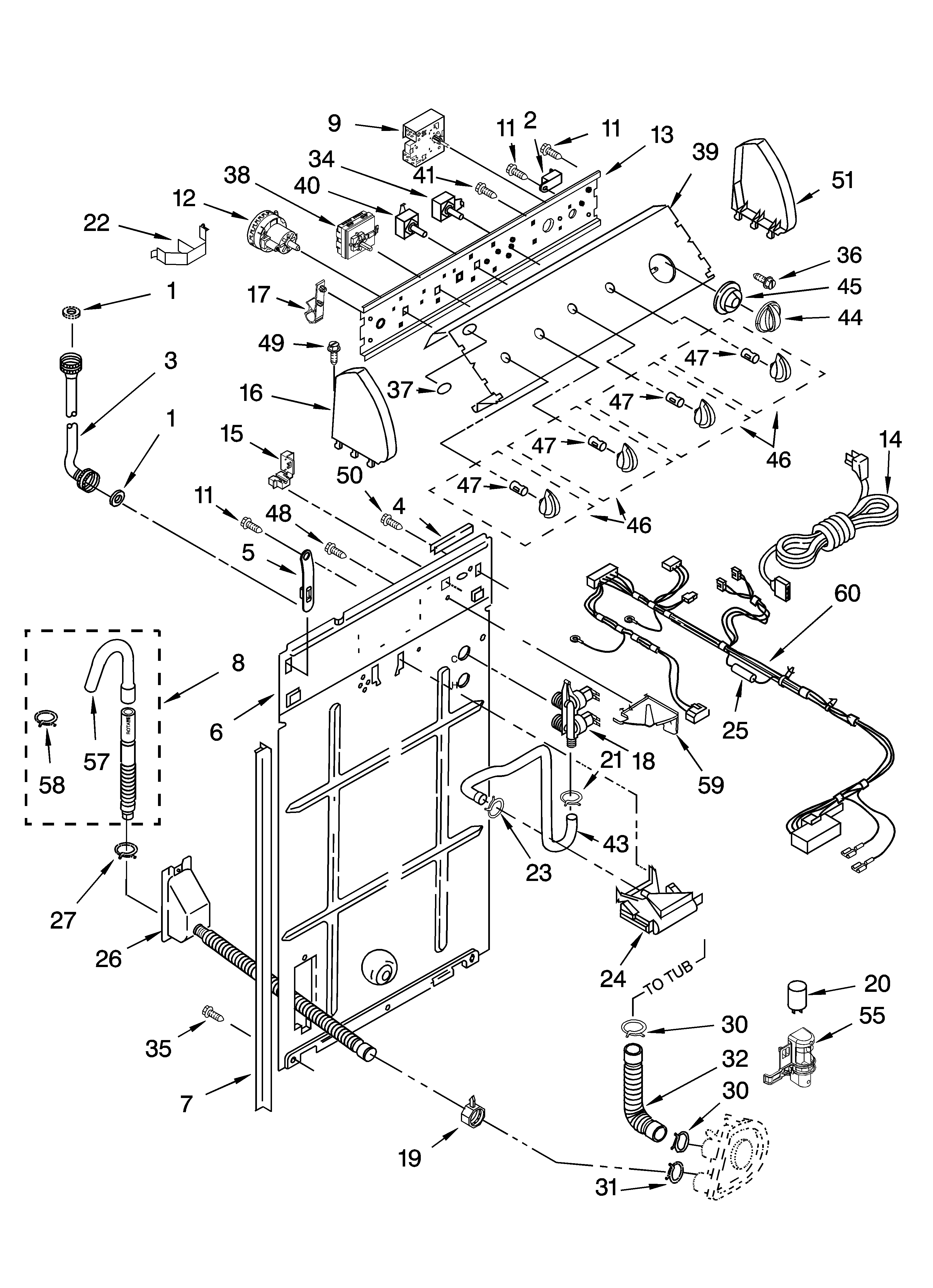 Controls and rear panel parts
