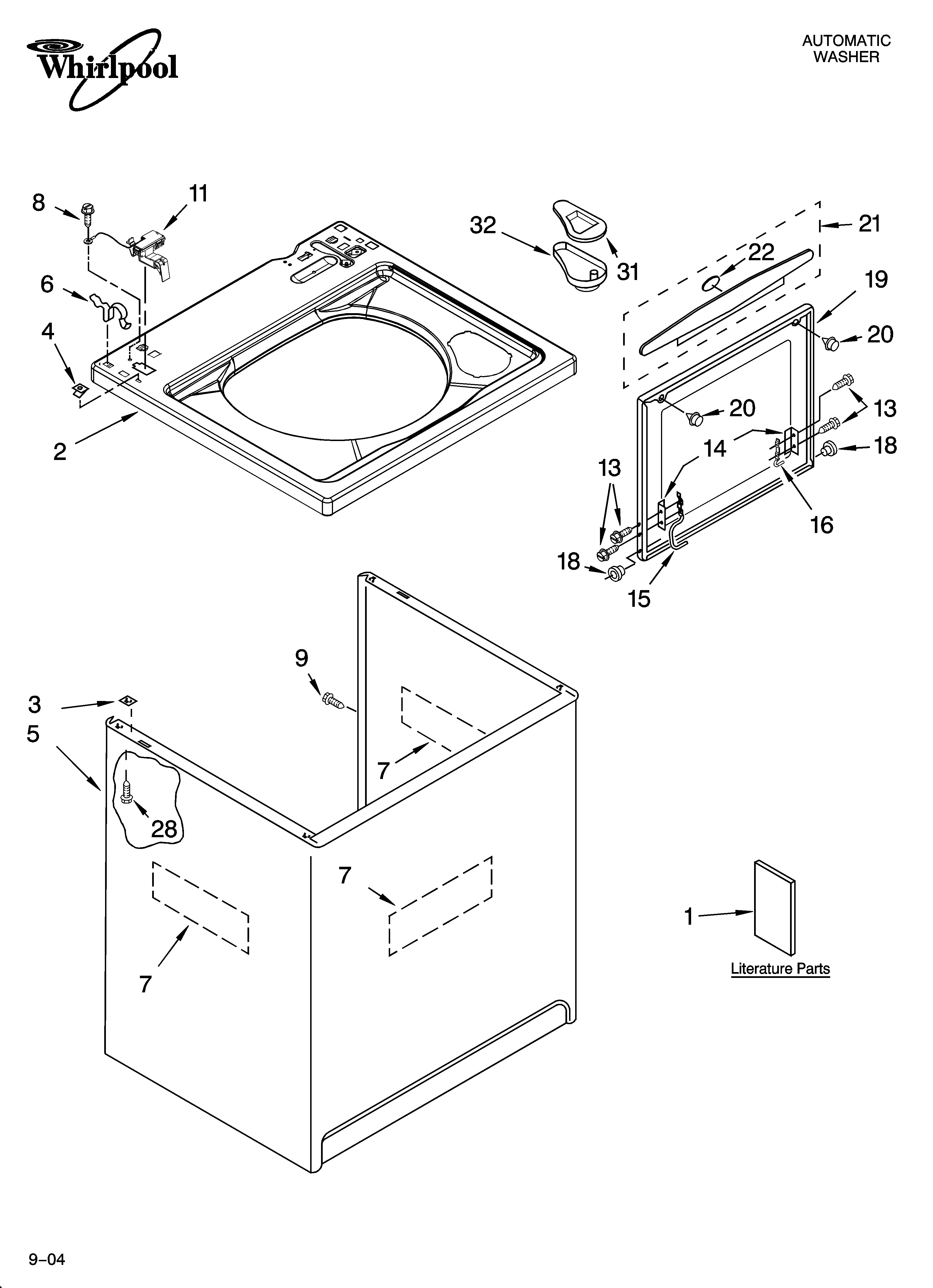 TOP AND CABINET PARTS