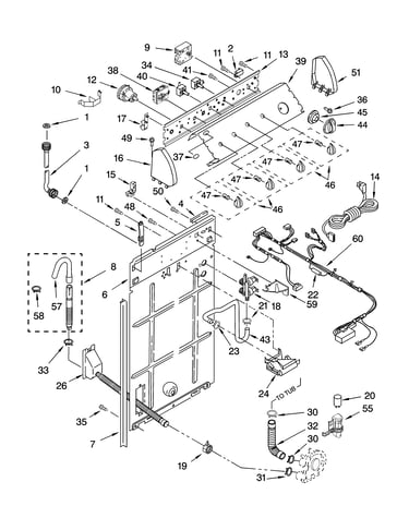 Controls and rear panel parts