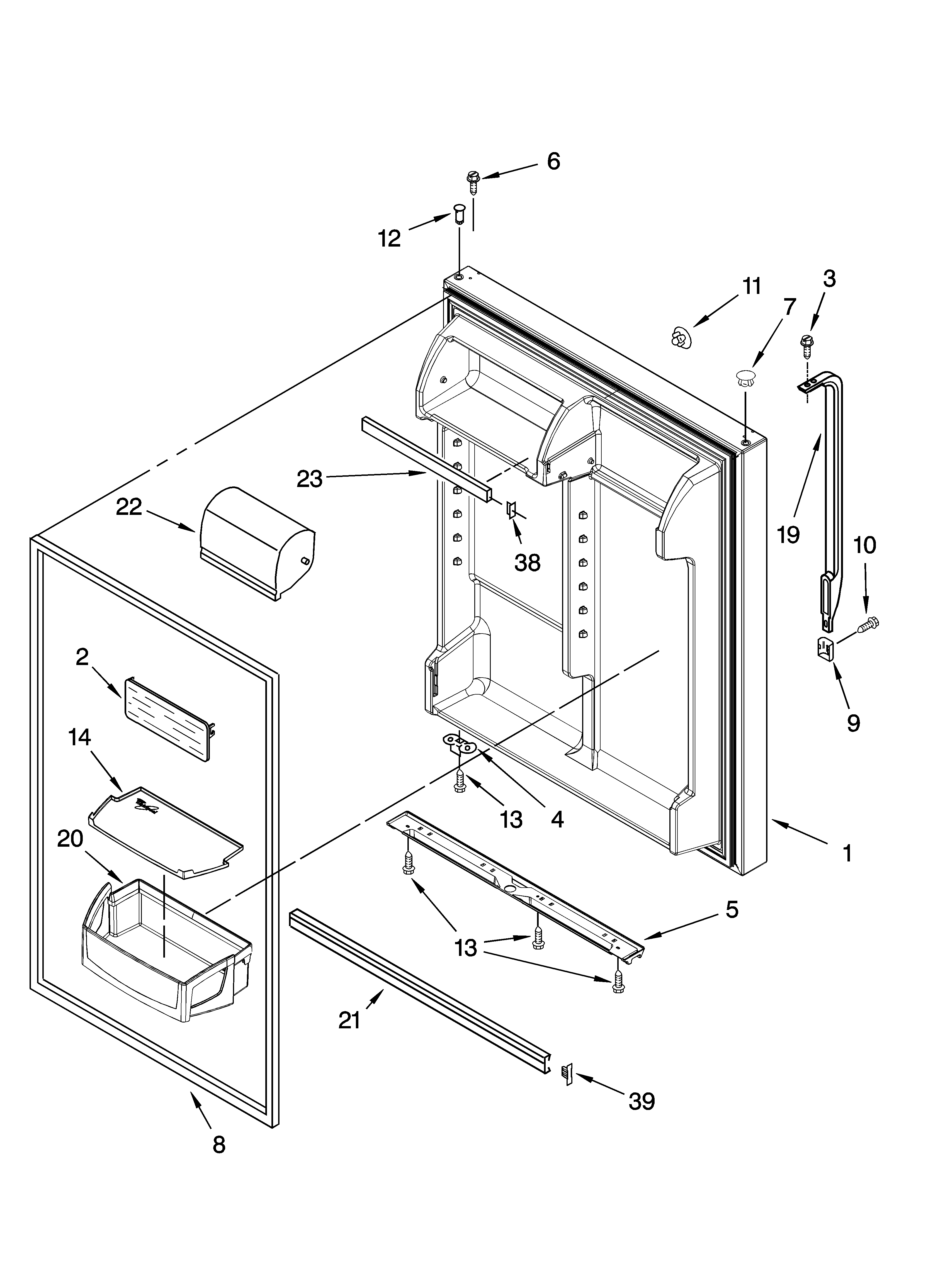 Refrigerator door parts