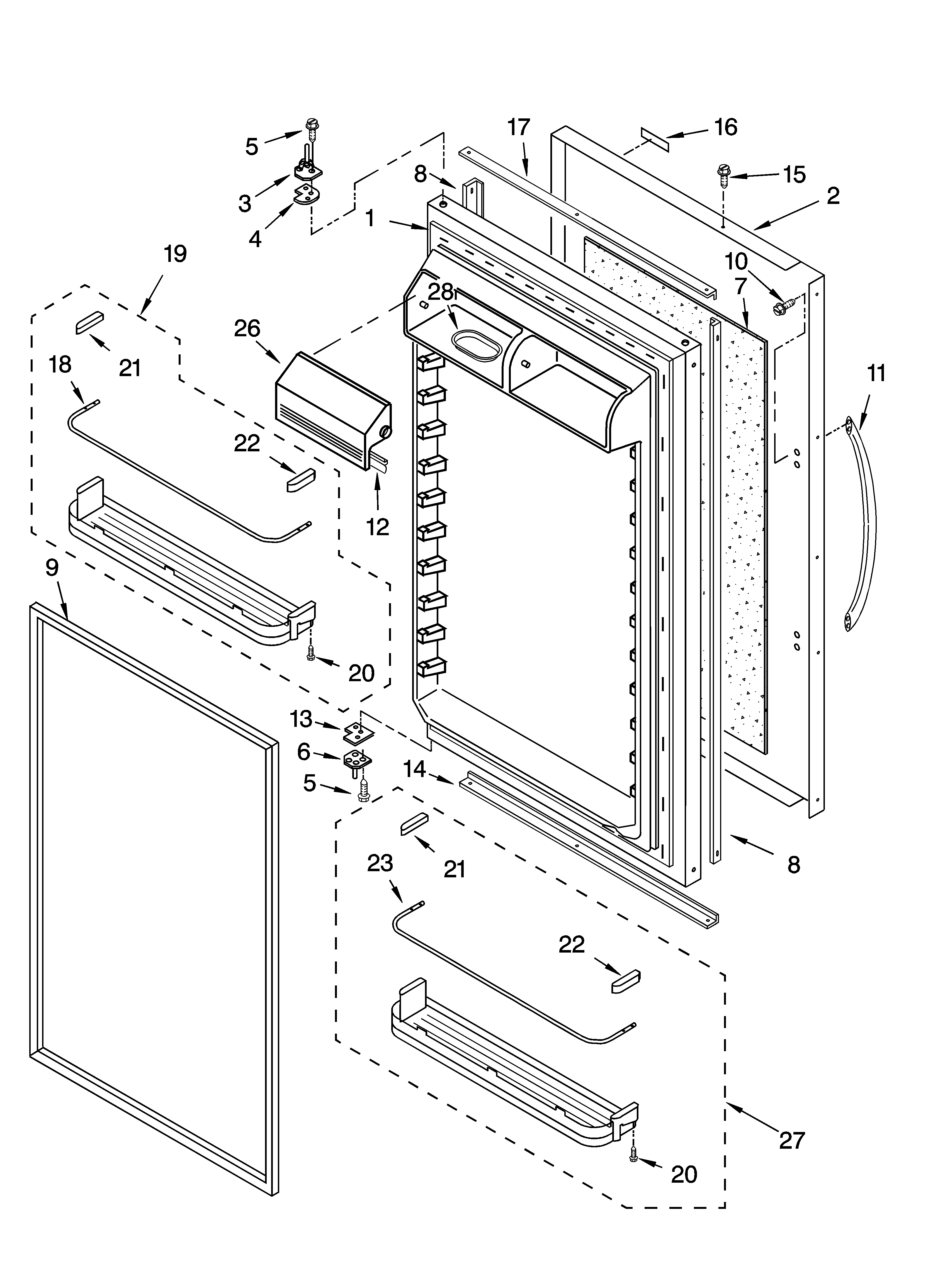 Refrigerator door parts