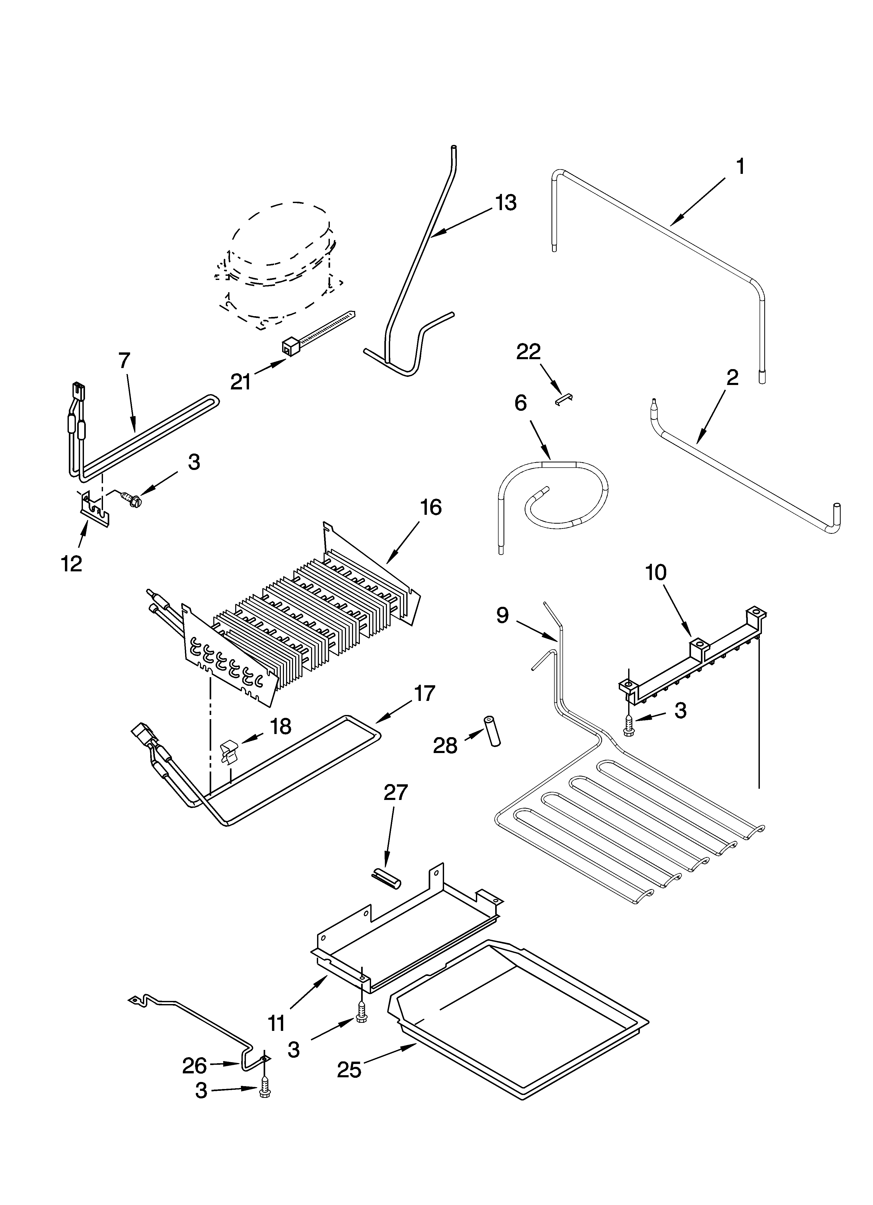 Lower unit and tube parts