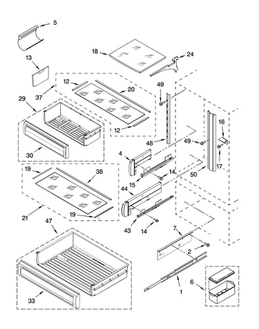 Refrigerator shelf parts